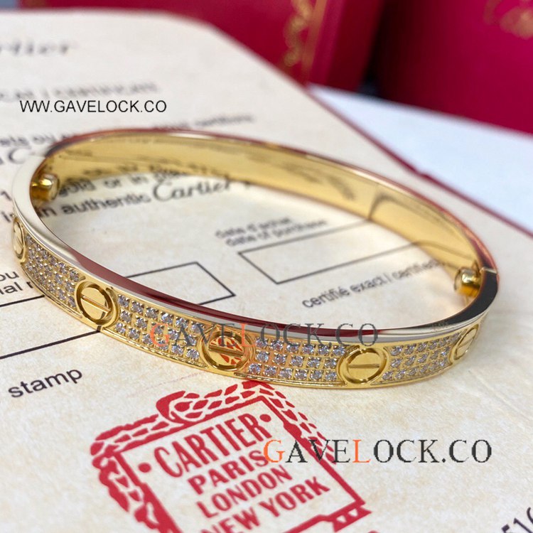 Best Quality Cartier Love Ring & Bracelet Set All Gold Diamonds